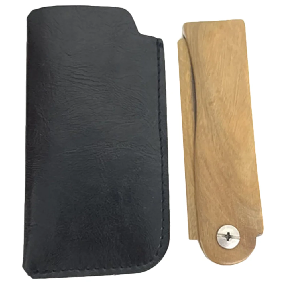 

1 Set Folding Beard Comb with Case Household Hair Comb Wooden Mustache Comb