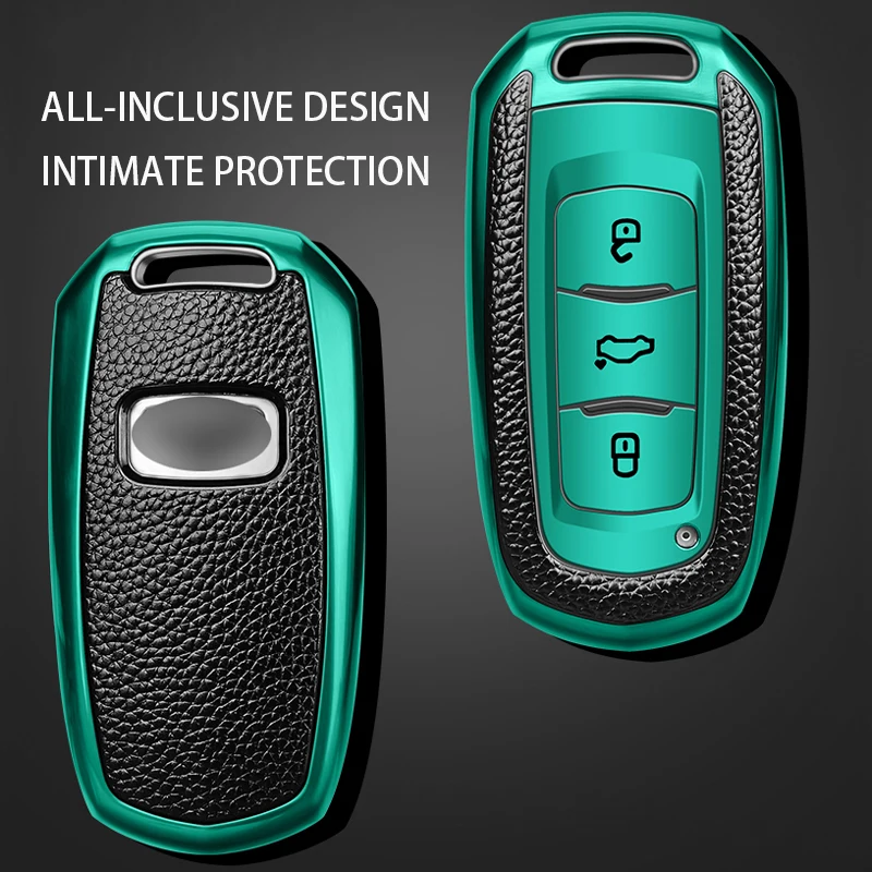 

Leather TPU Car Smart Key Cover Case Shell Fob For Geely Atlas Boyue NL3 EX7 SUV GT GC9 Emgrand X7 Borui Auto Holder Accessories