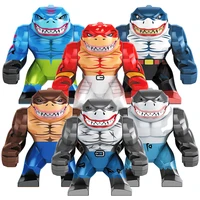 bandai suicide squad mini king shark nanaue figure blocks toys action figures model diy parts brick educational toy kids gifts
