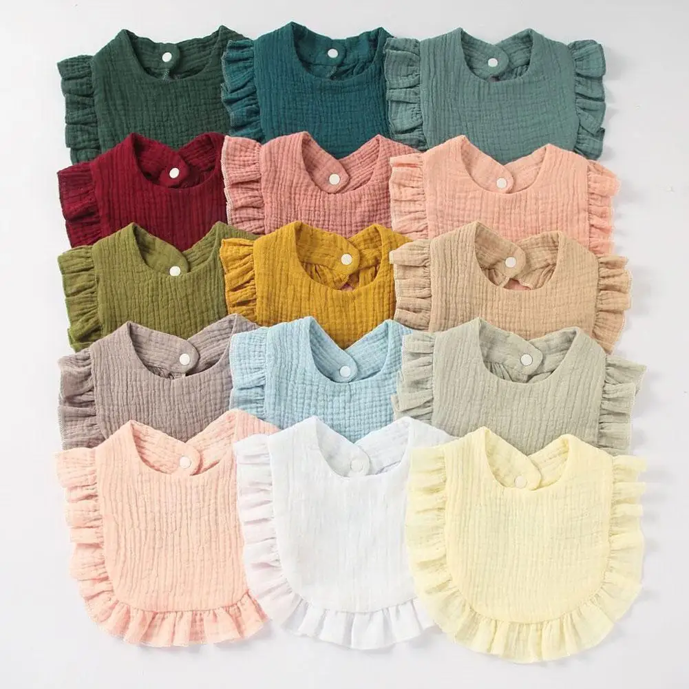 

Baby Saliva Towel Leaf Children Baby Cotton Gauze Bib Bib Lace Saliva Pocket A7a3