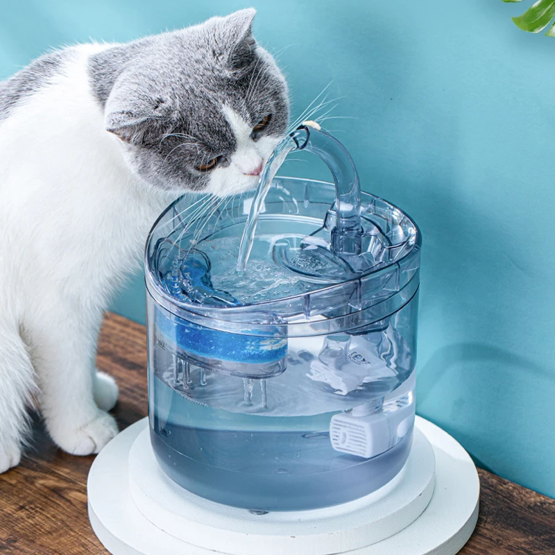 

2L Intelligent Cat Water Fountain with Faucet Dog Water Dispenser Transparent Drinker for Cats Pet Drinking Filters Feeder