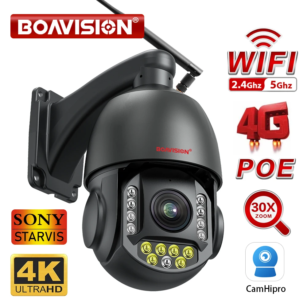 

BOAVISION RU 4K 8MP PTZ Скоростная купольная камера видеонаблюдения