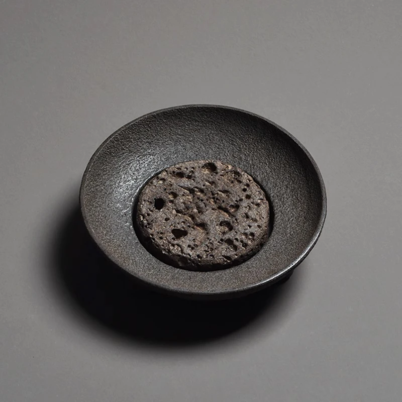 

Tea Tray Serving Teapot Saucer Water Storage Plate Nature Stone Antiques Kungfu Tea Set Home Decoration Traditional Accessorie