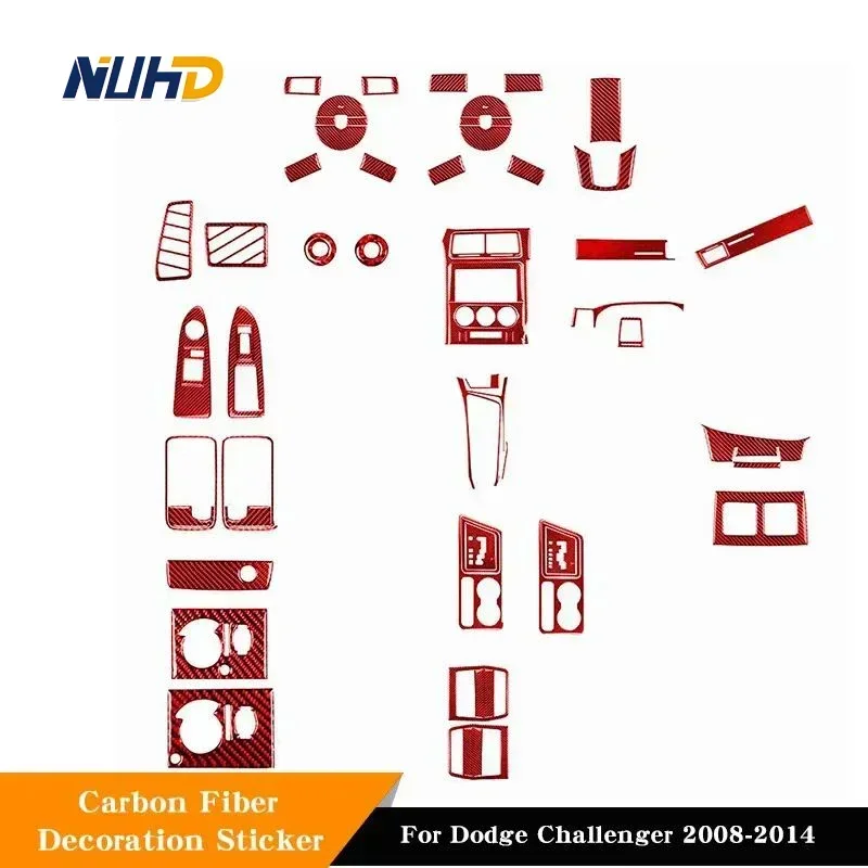 Красные наклейки для автомобиля из углеродного волокна Dodge Challenger 2008-2014