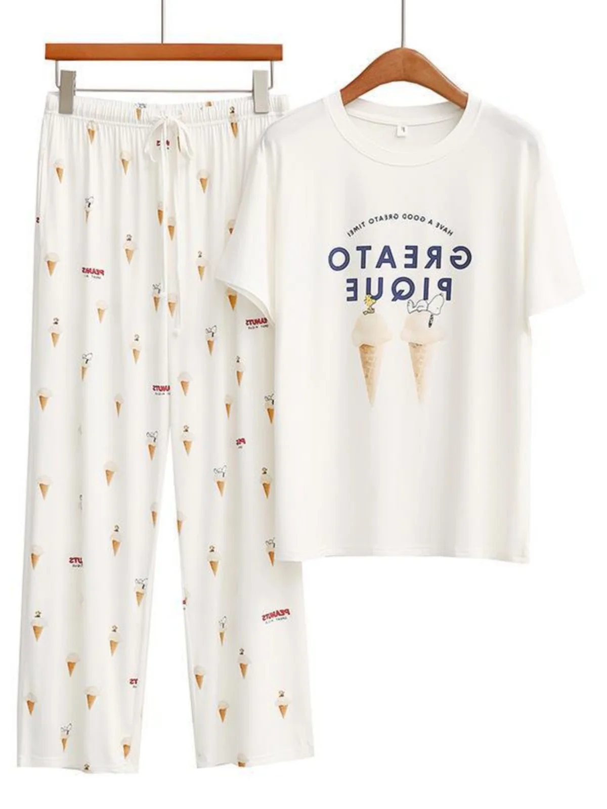 GP весна/лето тонкие модальные женские пижамы с буквами мороженого милые мягкие