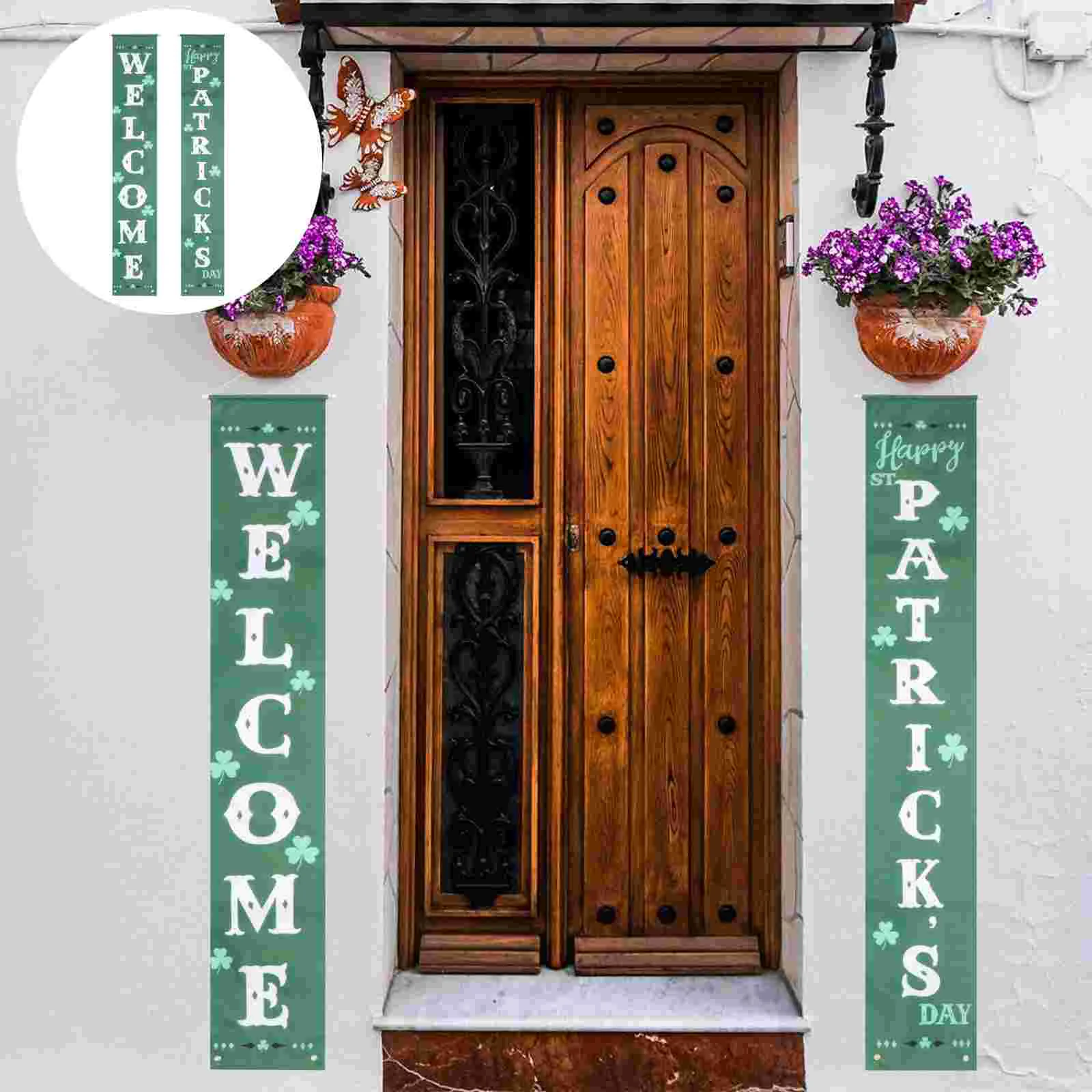 

Patricks Door Banner Decoration Hanging Patrick Wall St Couplets Porch Party Sign Welcome Flag Curtain S Day Garden Festive