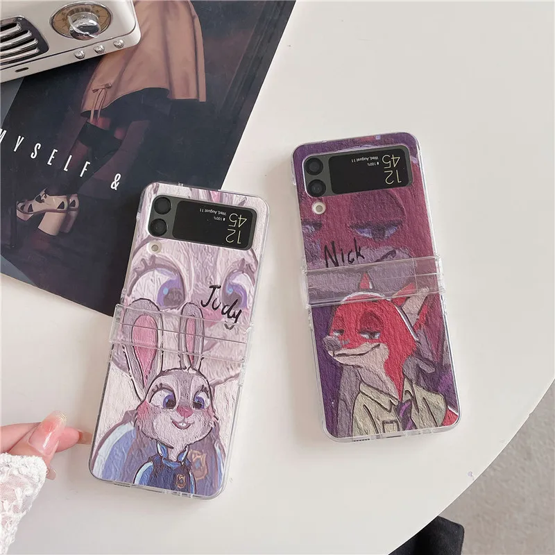 

Disney Zootopia Cartoon Phone Case For Samsung Galaxy Z Flip 3 4 5G ZFlip3 ZFlip4 Flip3 Flip4 Shockproof Cover