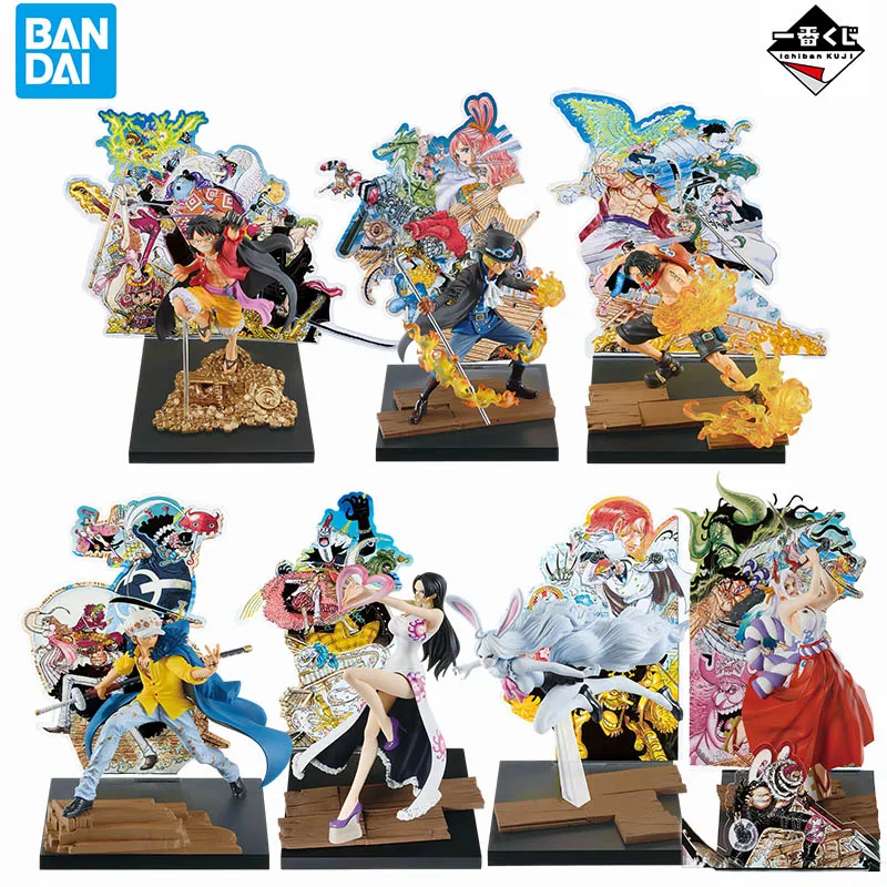 

In Stock Original Bandai One Piece Ichiban kuji Luffy Yamato Sabo Carrot Ace Boa Hancock Law Anime Figures Action Model Toys