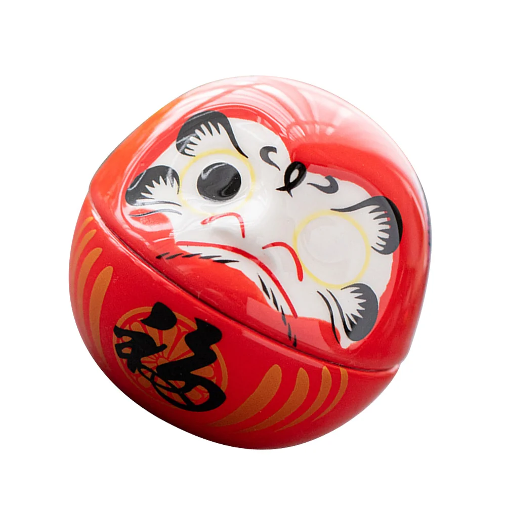 

3 Pcs Dharma Eggs Nativity Ornaments Kids Ceramic Daruma Tumbler Daruma Statue Ceramics Fortune Cat Dashboard Child
