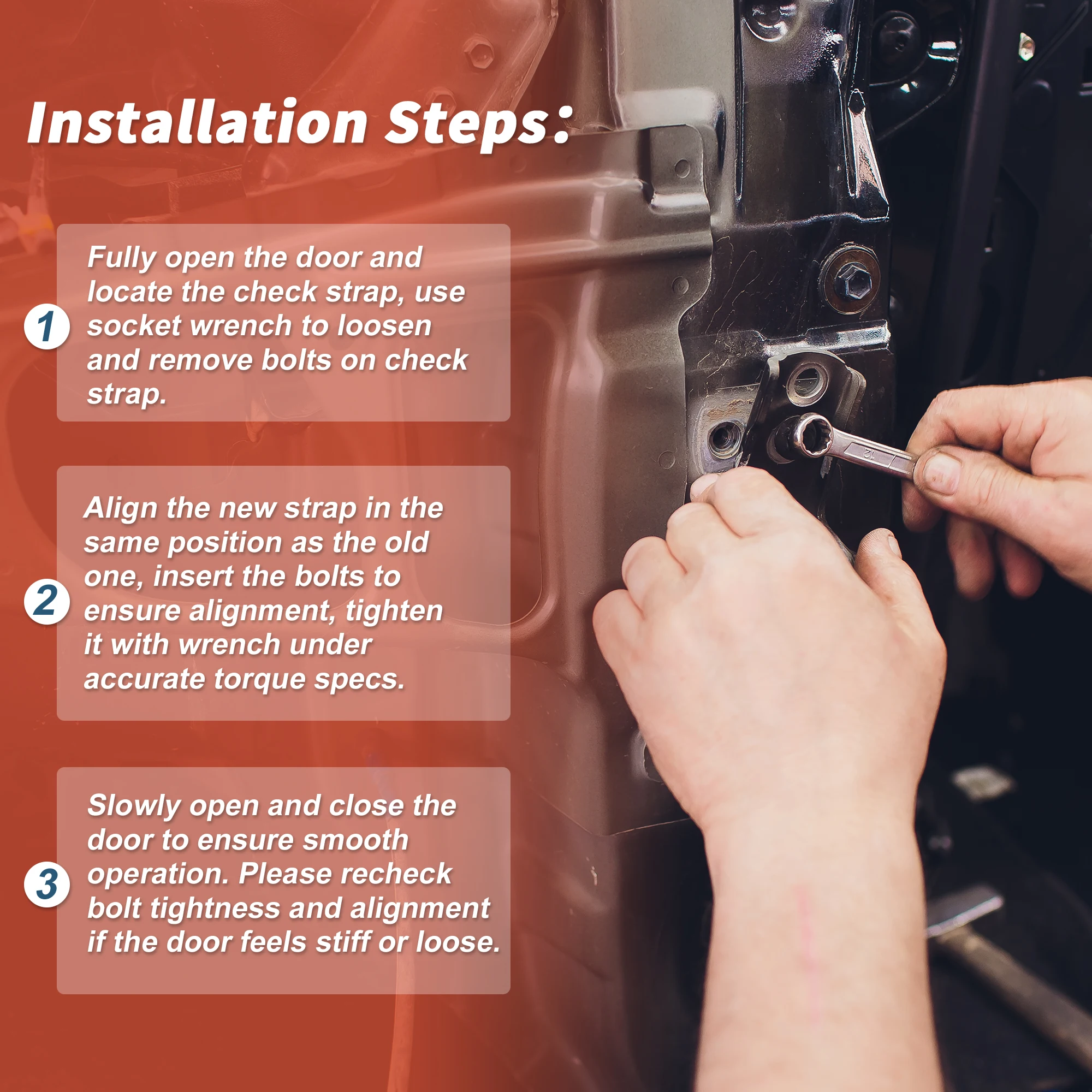 Фото Ограничитель открывания двери UXCELL №6861002410, передний левый/правый, для Toyota Corolla 19-22 №5