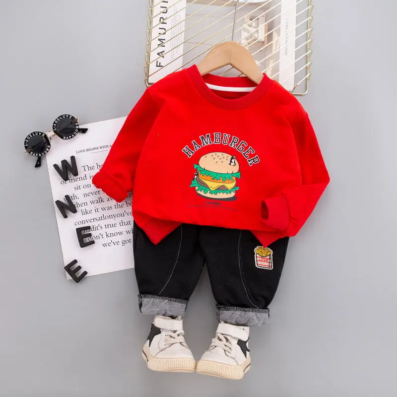 

Spring Autumn Baby Boys Clothes Cartoon Hoodies Jeans 2Pcs/set Outfit Infant Kids Sport Casual Clothing Tracksuits 0-5 Years