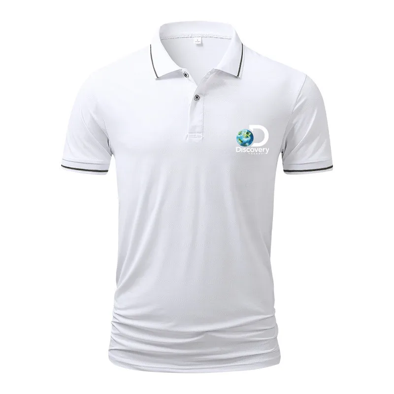 

2023 new Mesh Ice Silk Shirt Men Discovery Channel Sitcoms Male Man Short Sleeve Quick Dry T-shirt Sports running T-shirt 042