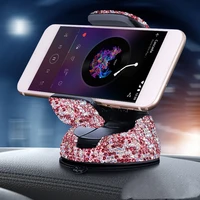 1pcs crystal rhinestone 360 degree car phone holder suitable for car dashboard car windows and vents general car phone holder