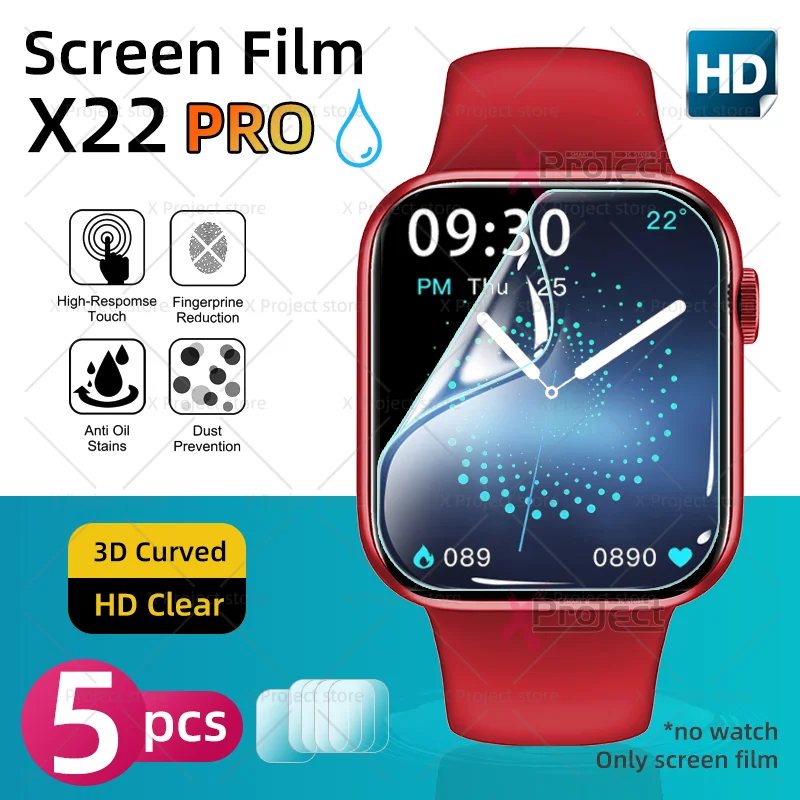 

Screen Film For X22 PRO Smart Watch Screen Protector Smartwatch Hydrogel Protective Film Series 7 Cover PK DT100 DT7 W7 pro max