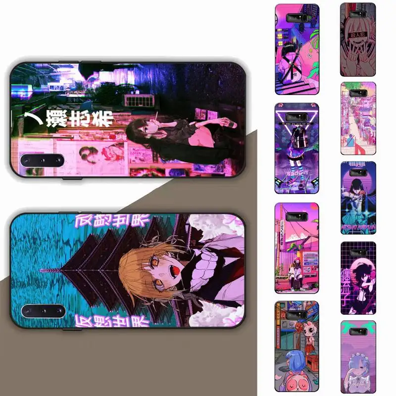 

Anime Vaporwave Glitch Phone Case for Samsung Note 5 7 8 9 10 20 pro plus lite ultra A21 12 72