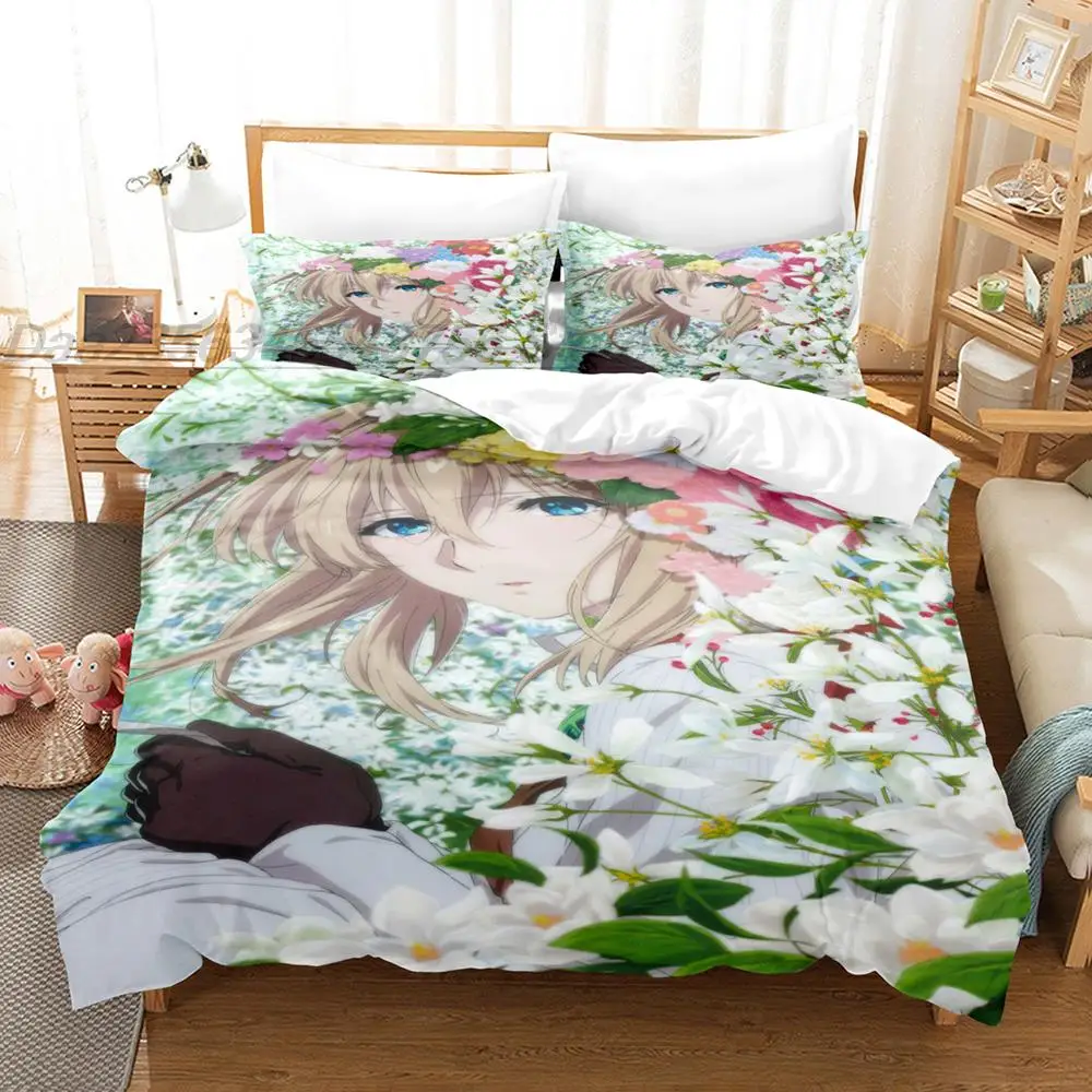 Комплект постельного белья Фиолет эвергарден односпальный Одноместный широкого