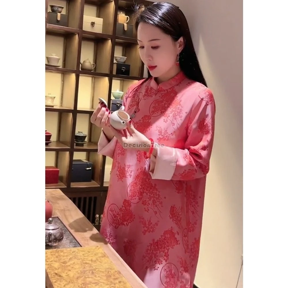 2024 китайский стиль Улучшенный принт с диагональной передней пряжкой Топ Чонсам