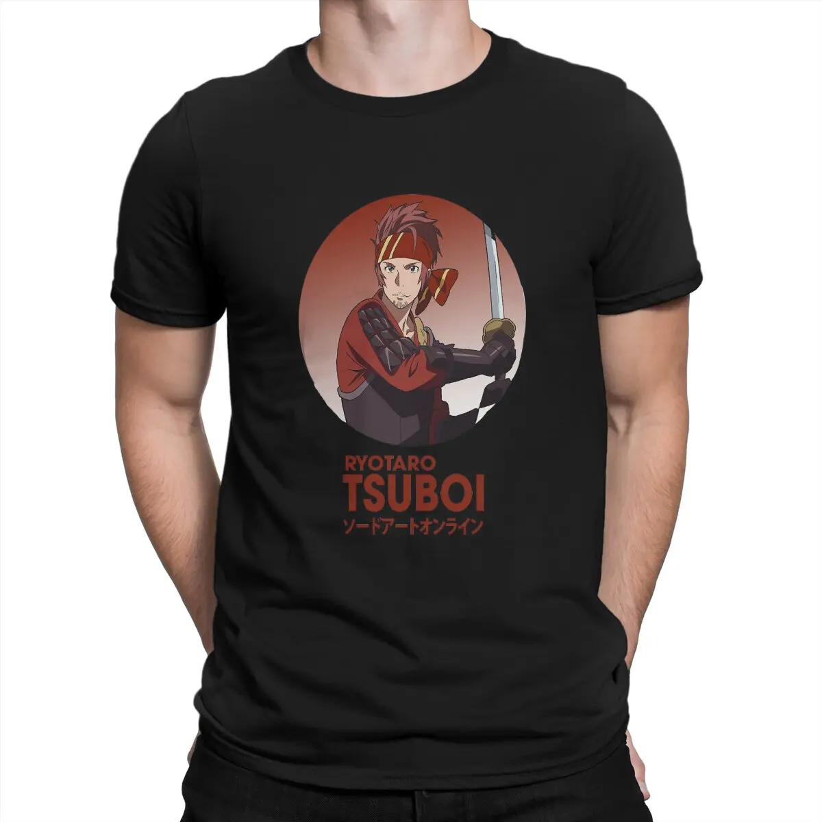 

Alicization Newest TShirt for Men Ryotaro Tsuboi Anime Round Collar Basic T Shirt Distinctive Birthday Gifts Streetwear