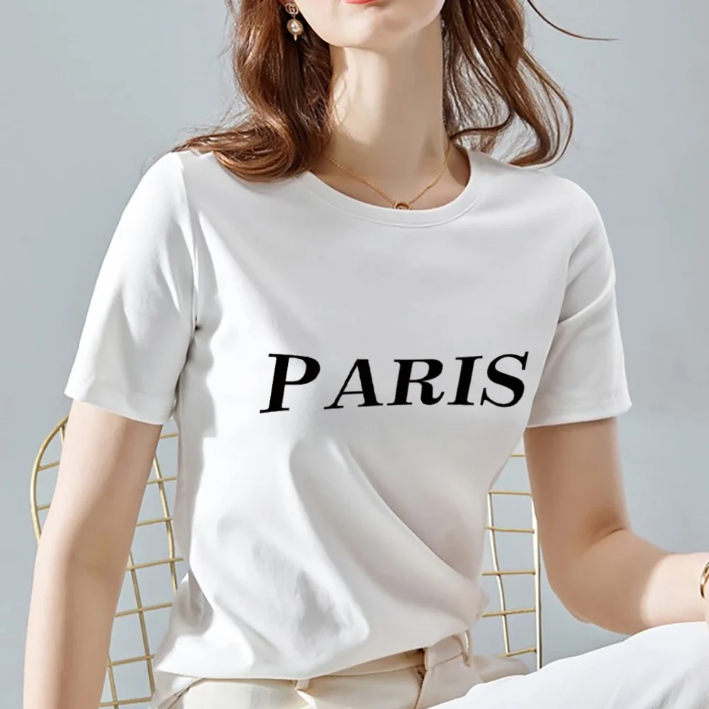 Футболка женская в стиле Харадзюку с круглым вырезом и коротким рукавом |