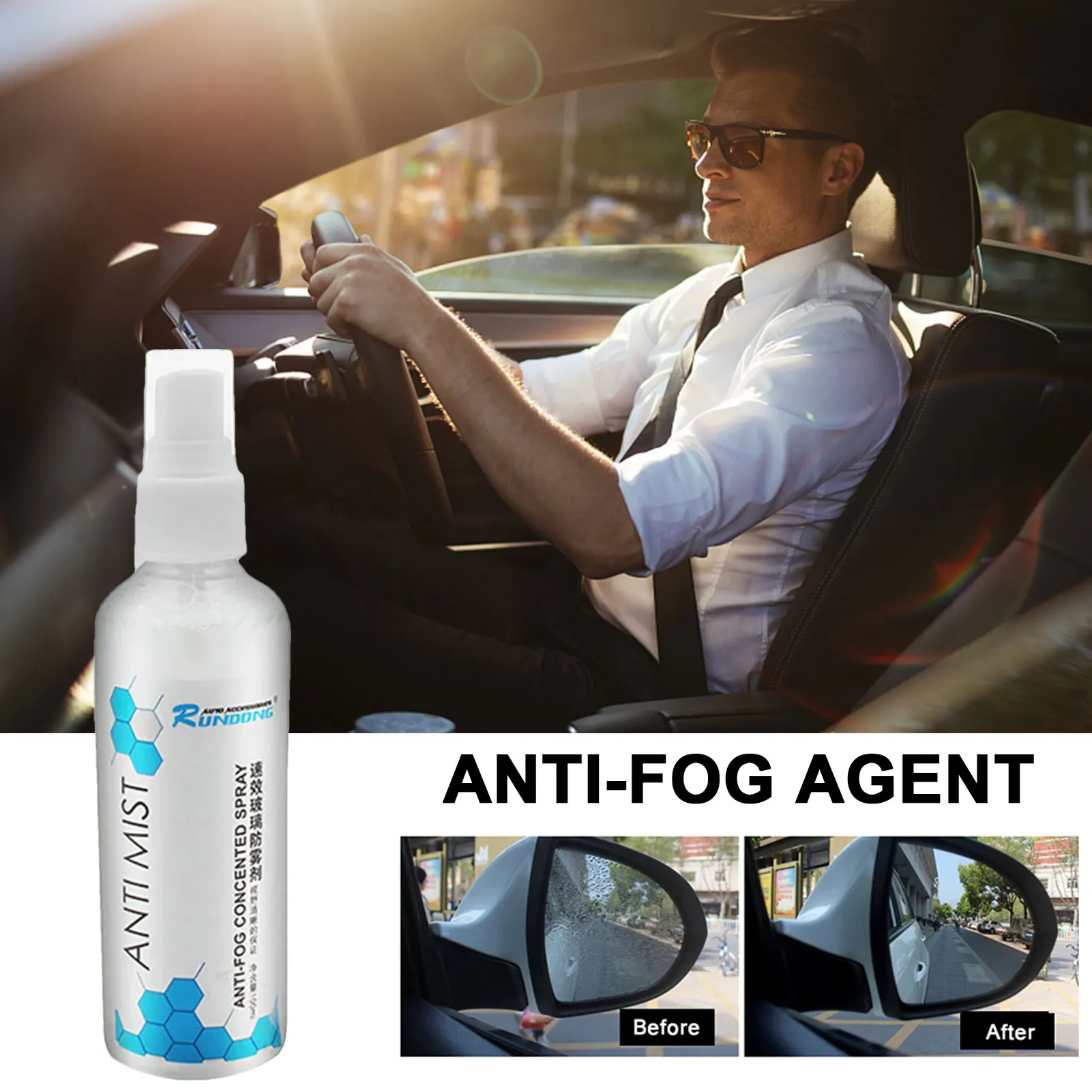 

100ml Anti-Fog Spray For Car Windshield Long-Lasting Car Glass Waterproof Coating Agent Glass Cleaner For Automotive Glass
