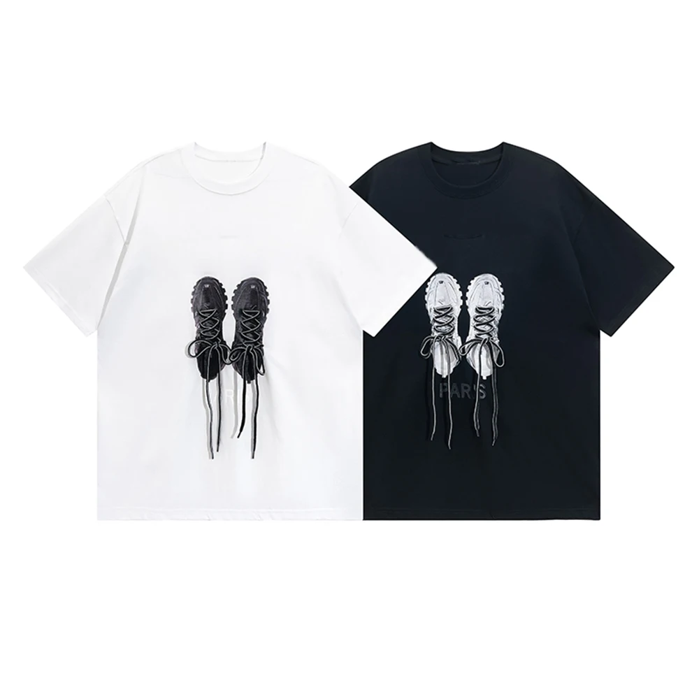 

High quality 2022ss Luxury Shoelace T Shirt Men Women Summer Style Oversized Cotton T-Shirt Men Tees