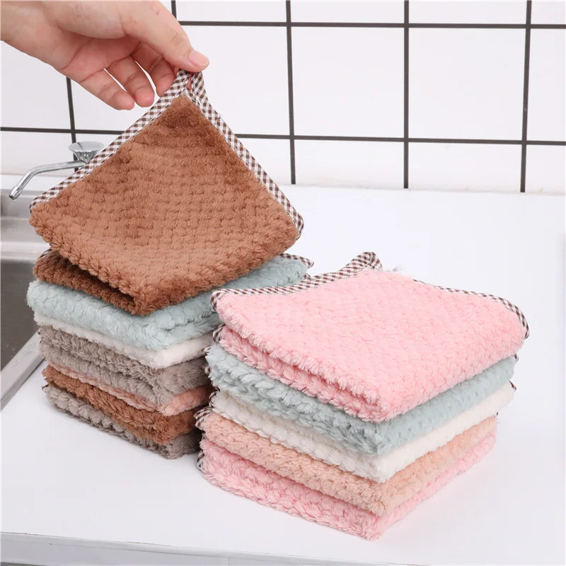 Small Square Towel Lint-free Hanging Towel Kitchen Dish Cloth