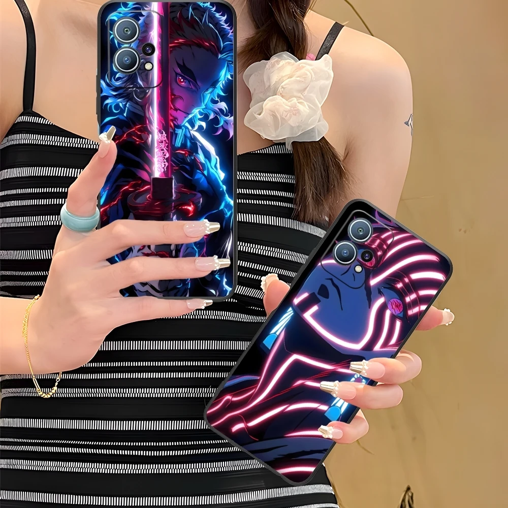 Цветной неоновый чехол для мобильного телефона Demon Slayer Huawei P60 P50 P40 P30 P20 P10 P9 P8 Pro Lite