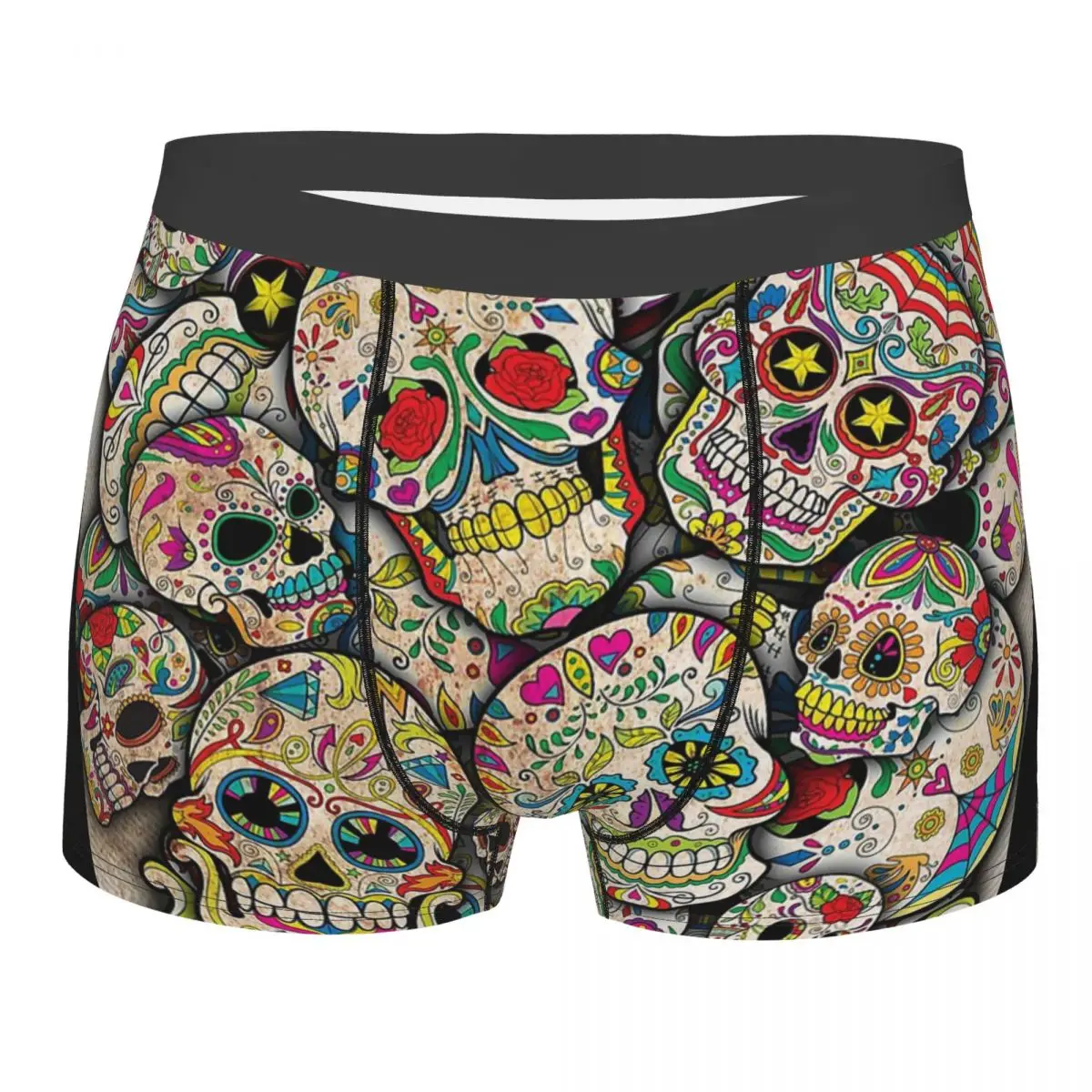 

Sugar Skull Collage Art Underpants Cotton Panties Man Underwear Comfortable Shorts Boxer Briefs