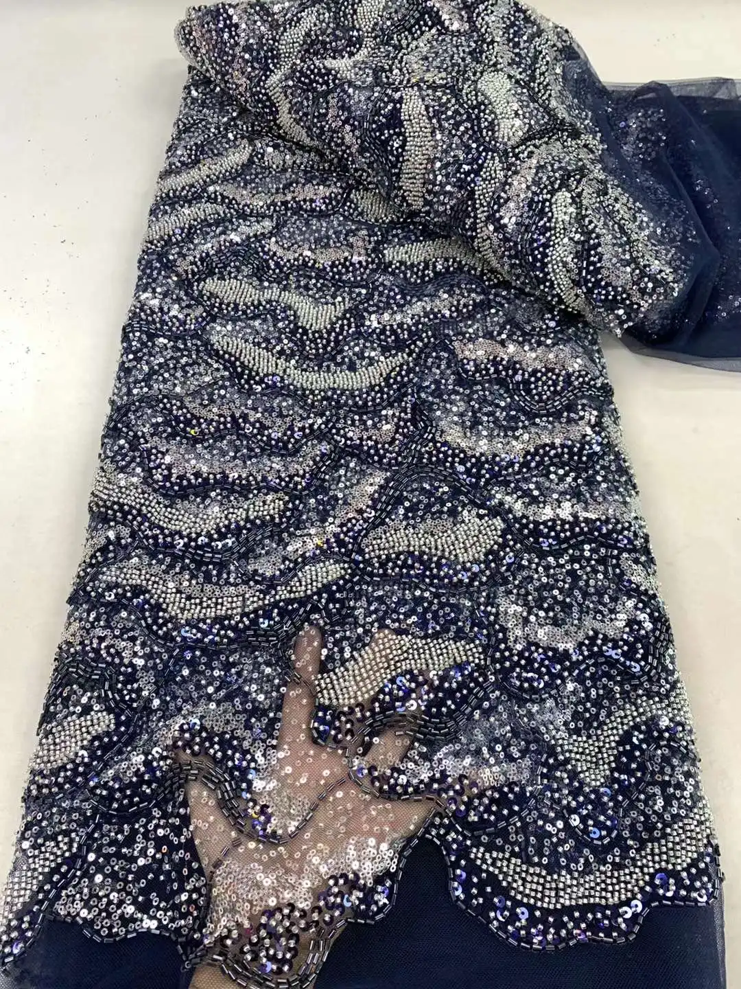 Новейшая французская 3D Тюлевая кружевная ткань 2024 Высококачественная