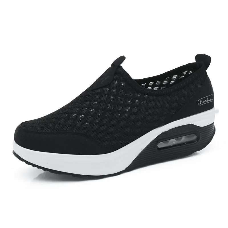 

Spring Summer Casual Women Shoes Air Mesh Woman Flats Shoe Flat Platform Ladies Sneakers Slip On Ladies Wedge Footwear