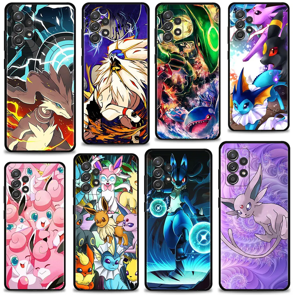

Etui Coque for Samsung Galaxy A12 A52 A51 A21s A71 A31 A32 A02s A72 A41 A22 A11 Case Phone Funda Pokemon Espeon Umbreon
