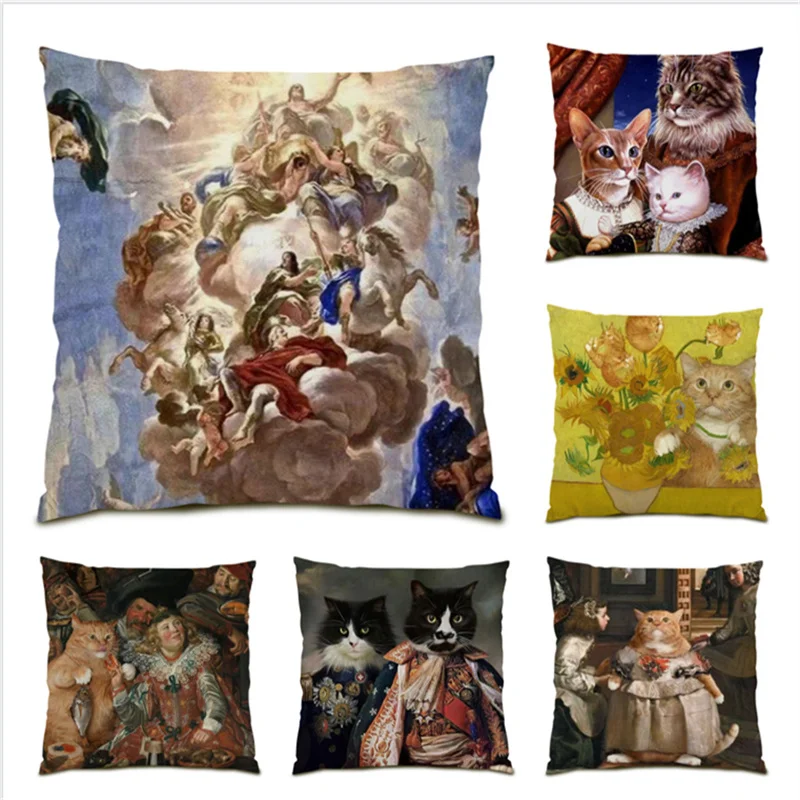 

Sofa Decorative Pillowcase Velvet Funny Abstract Pattern Living Room Decoration Polyester Linen 45x45 Cushion Cover Square E1175
