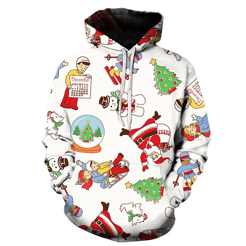 

Christmas Elements Printing Men's Sweatshirts Cute Style Women Hoodies Fashion Daily Leisure Home Pullover Oversized Y2k Clothes