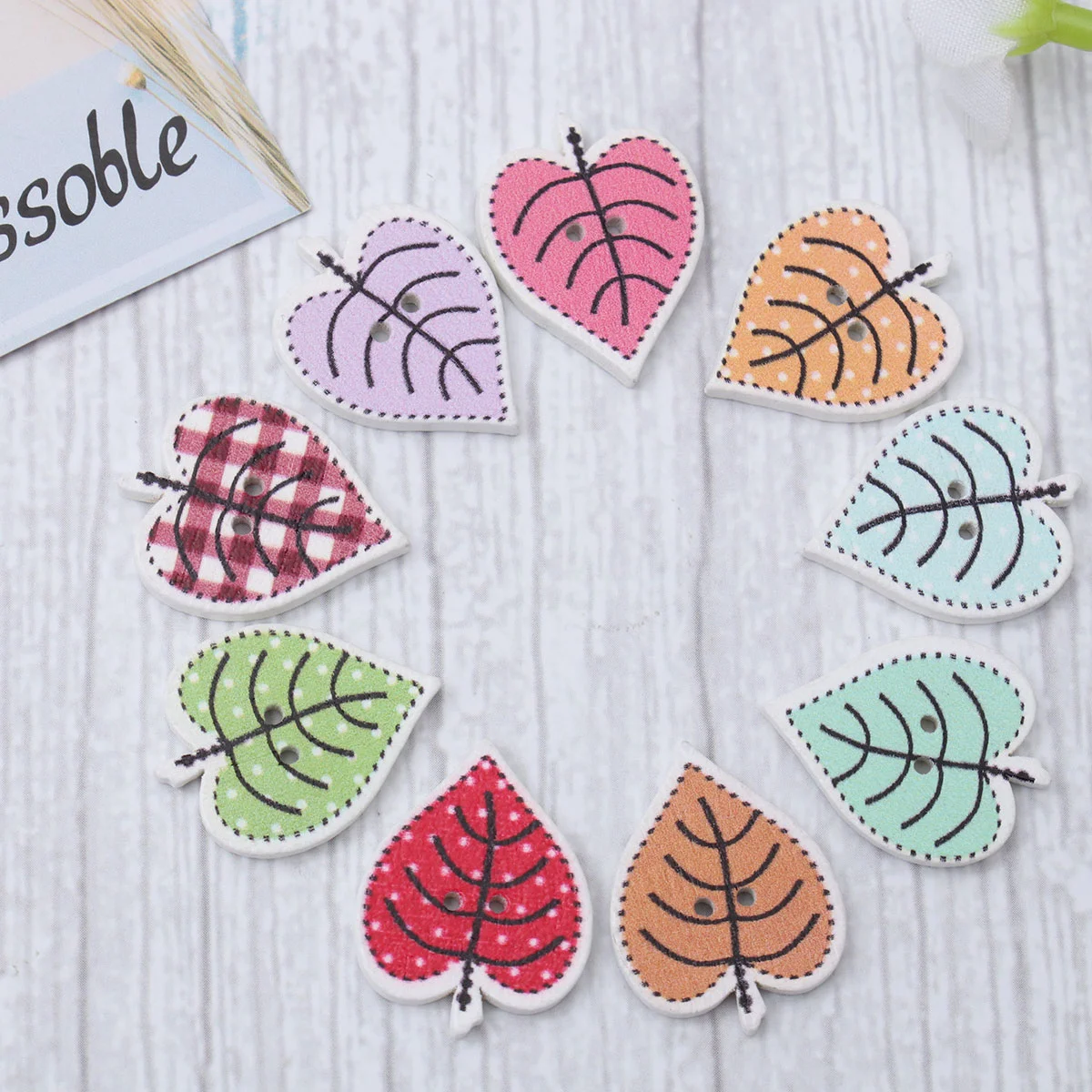 

Buttons Wooden Button Sewing Leaves Diy Wood Cartoon Shaped Craftcrafts Animal Scrapbooking Vintage Decorative Clothes Holes