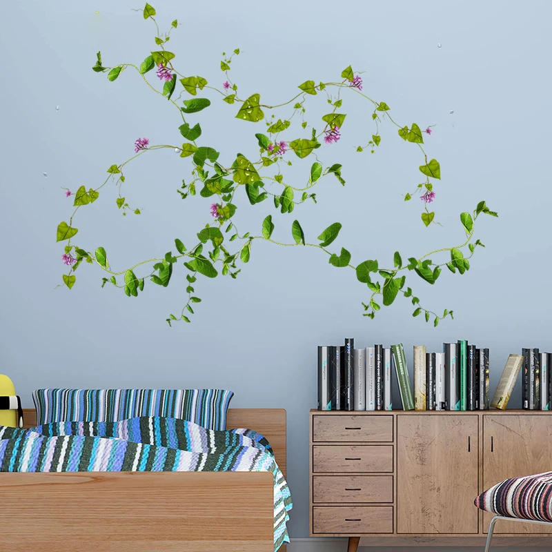 Настенные Стикеры с листьями качели цветами лозой детская комната настенная