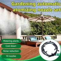 10m water mist cooling sprinkler set with 10 nozzles garden terrace outdoor patio greenhouse plants spray hose watering kit