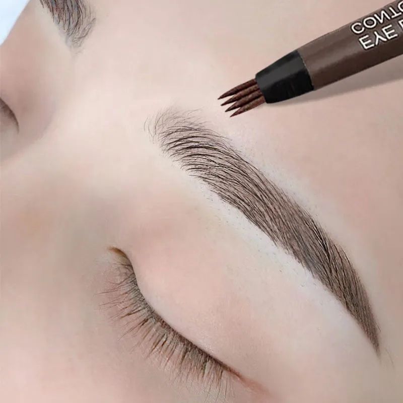 

4 Points Eyebrow Pen 5 Colors Liquid Brow Pencil Dark Brown Microblading Eyebrow Pencil Waterproof Eyebrow Tattoo Pen Cosmetic