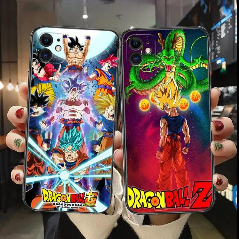 

Dragon Ball Z mobile phone case For IPhone 13 12 11 Pro Max Mini SE XR X XS Max 8Plus 7plus 6 6S TPU Shell Black phone Case
