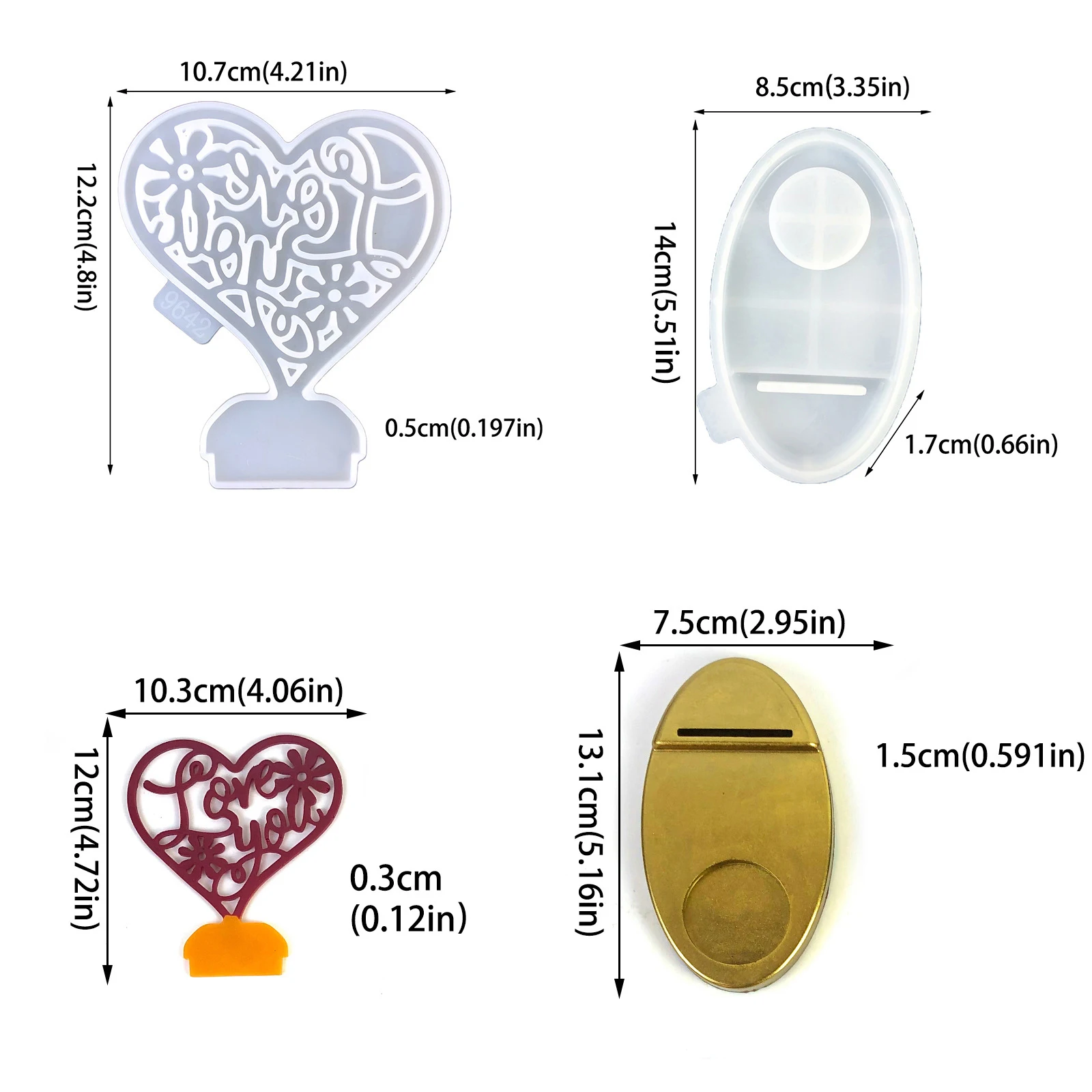 Силиконовая форма сделай сам для подсвечника в виде сердца дерева цементной