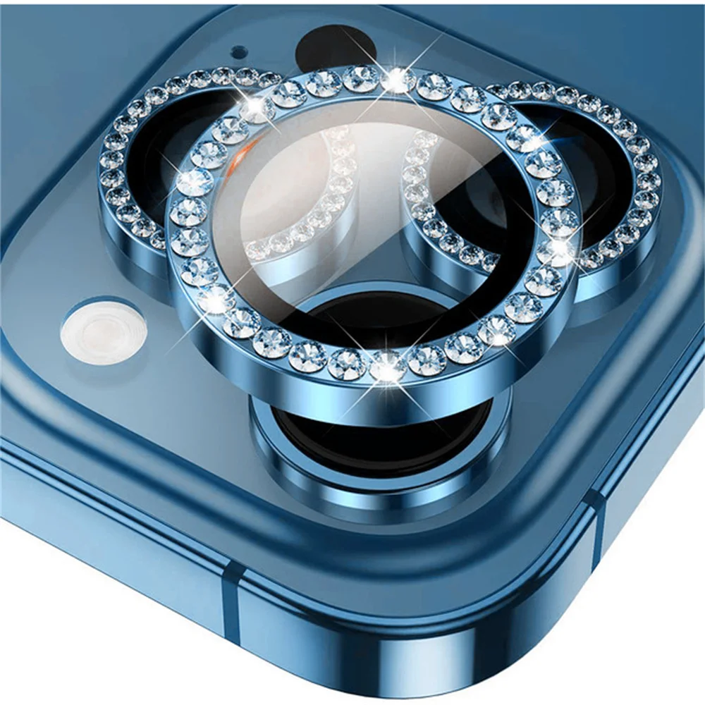 

100 шт. для IPhone 15 13 14 11 12 Pro Max Алмазная металлическая защита для камеры защита для мини-камеры 2-3 шт./комплект Защитное стекло для объектива