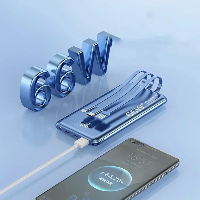 Внешний аккумулятор с кабелем 20000 мАч 66 Вт