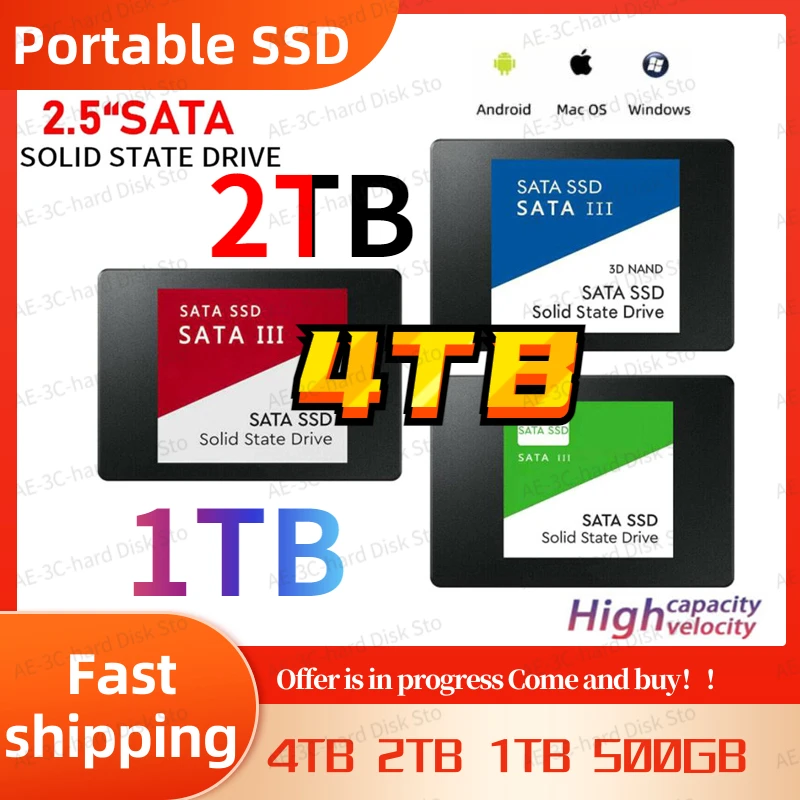 SSD 4TB Drive HDD 2.5 Hard Disk SSD 4TB 1TB 500GB 2TB HD SATA Disk Internal Hard Drive Disco duro de 2 TB for Laptop Computer