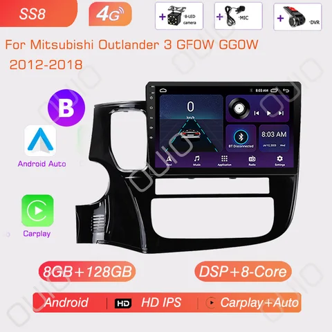 Android13 Carplay радио для Mitsubishi Outlander 3 GF0W GG0W 2012 2013-2018 автомобильный стерео мультимедийный плеер Android Auto GPS Navi