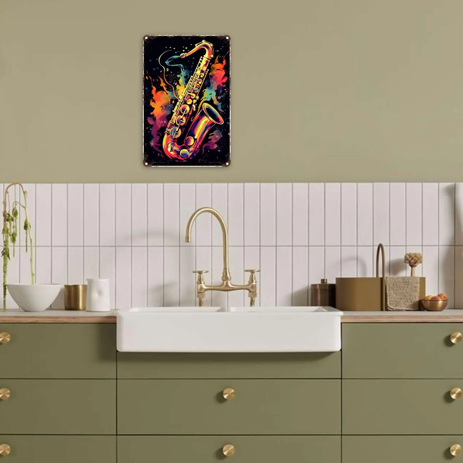 FLFGIDD алюминиевое настенное художественное украшение акварель музыка настенная