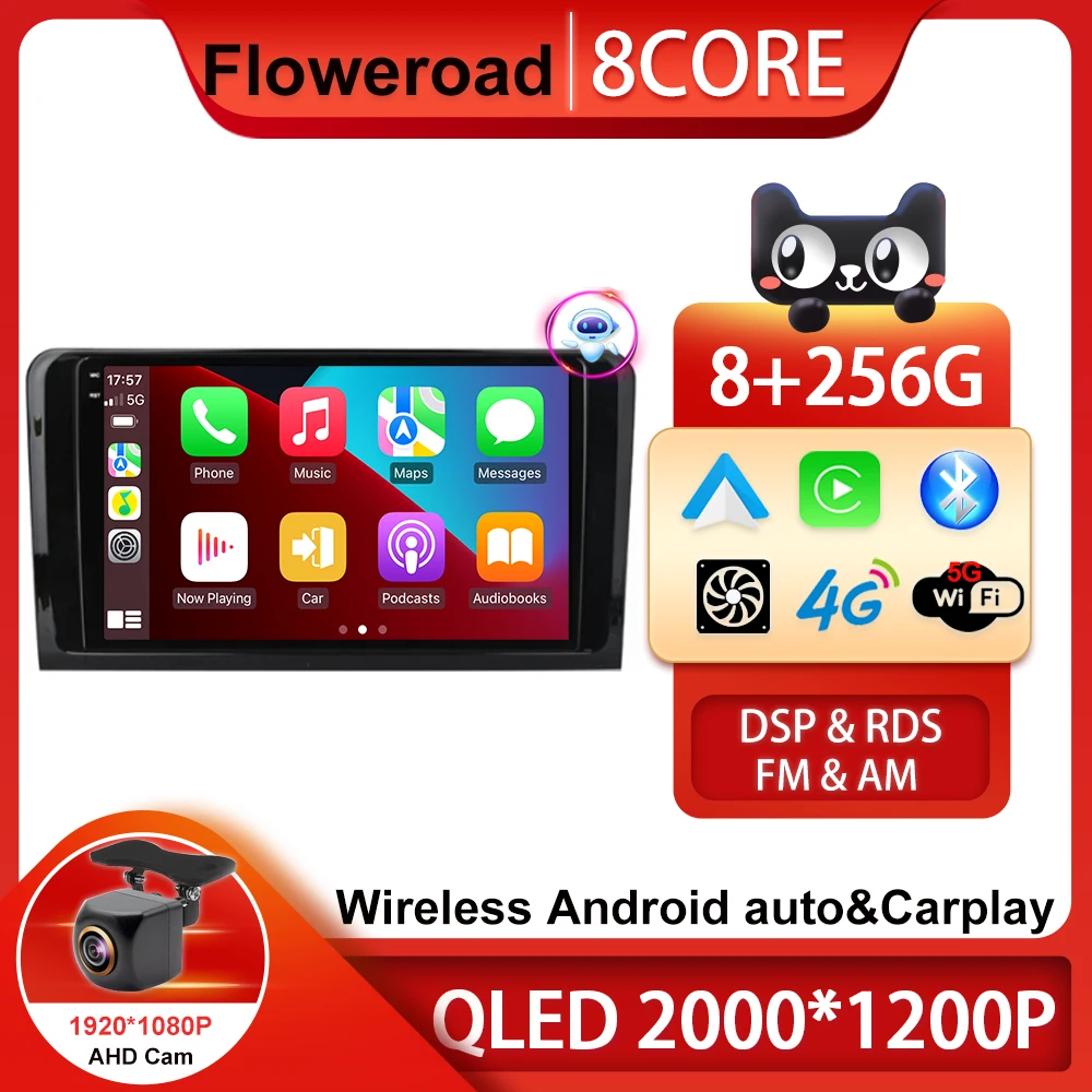 Carplay 256G Android 13 для Mercedes Benz Ml 320/Ml 350/W164(2005-2012) Gl Авто радио мультимедиа Gps Навигация