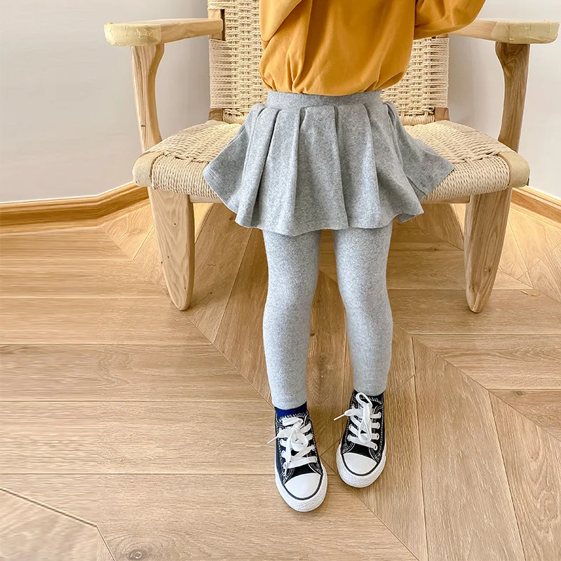 Купи Children's Trouser Skirt Girls' Wool Stretcher False Two-piece Skirt Pants Autumn Children's Solid Color Fashion Trend за 1,630 рублей в магазине AliExpress