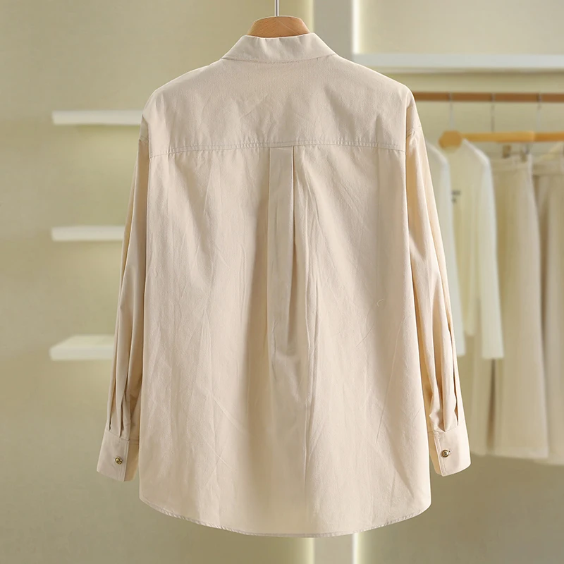 [Jia] Необычные свободные однотонные рубашки с длинными рукавами на бретелях 2024