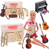 112doll music house diy mini musical instrument model classical guitar violin saxophone for 16 blythbarbiees doll accessories
