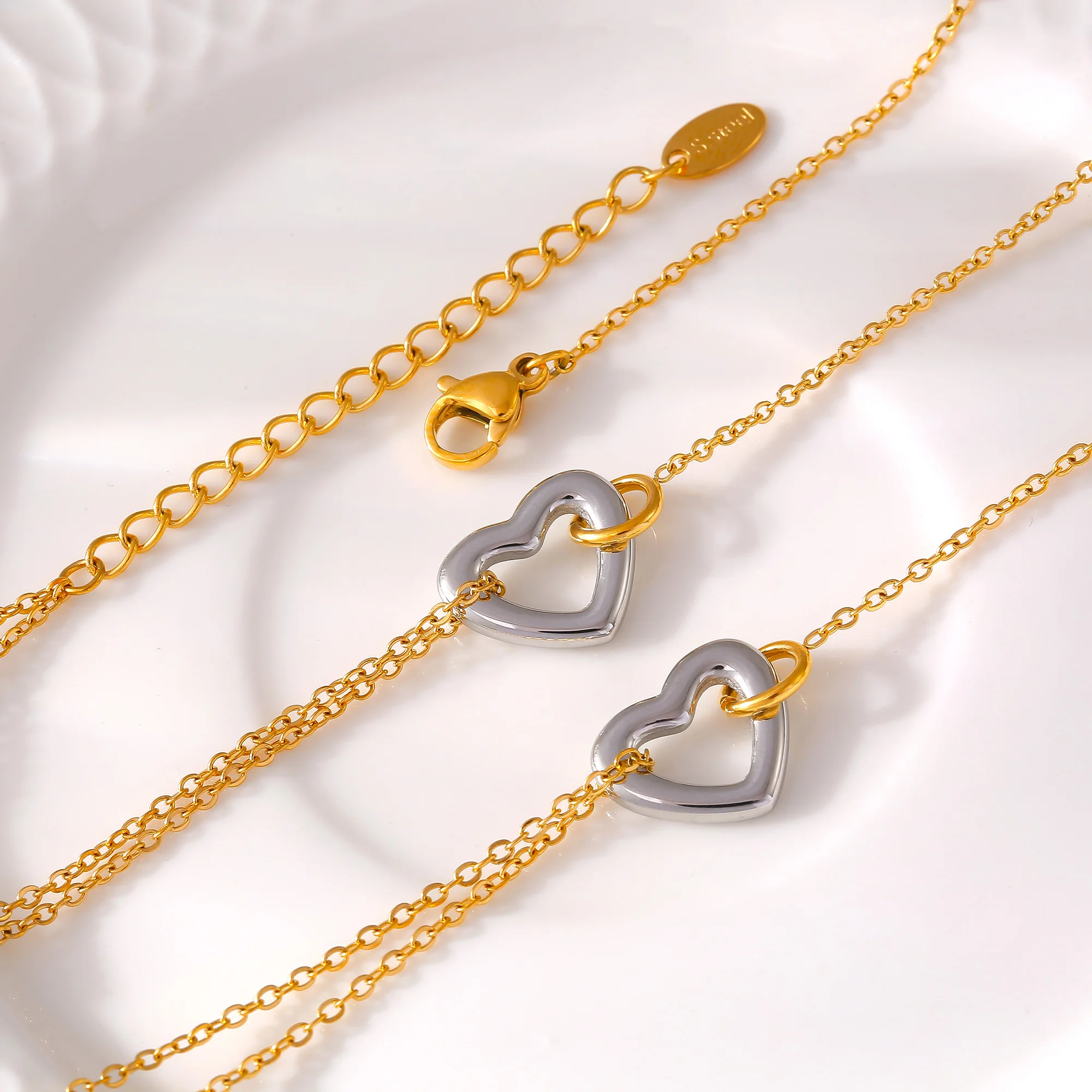 Женский браслет из нержавеющей стали с золотым покрытием без потускнения