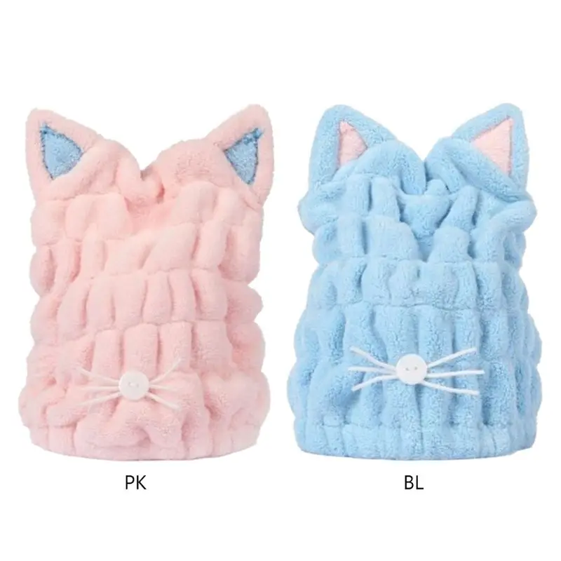 

Полотенце в форме кошачьих ушей, полотенце с сильным впитыванием волос, шапочка для сушки, длинное мягкое специальное полотенце для сухих в...